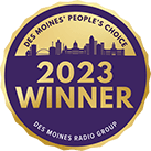 Logo Recognizing Walker, Billingsley & Bair's recognition for winning De Moines People's Choice award in 2023' 